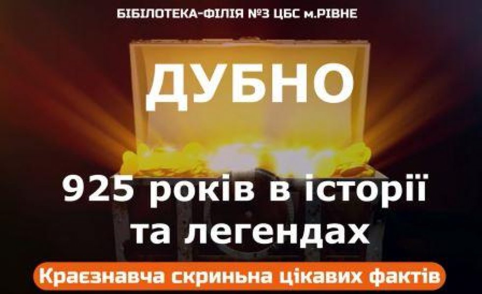 Краєзнавча скринька цікавих фактів «Дубно: 925 років в історії та легендах» 